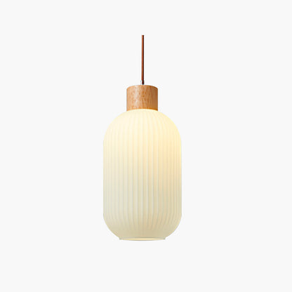 Suspension Japonaise Élégante pour salle à manger, bois et verre