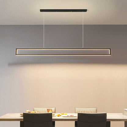 Suspension LED Moderne Minimaliste Linéaire Rectangulaire, Noir