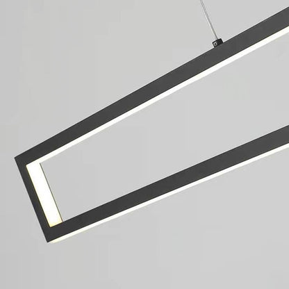 Suspension LED Moderne Minimaliste Linéaire Rectangulaire, Noir