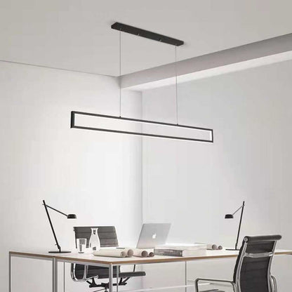Suspension LED Moderne Minimaliste Linéaire Rectangulaire, Noir
