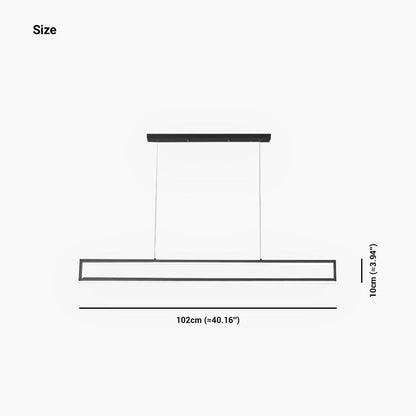 Suspension LED Moderne Minimaliste Linéaire Rectangulaire, Noir