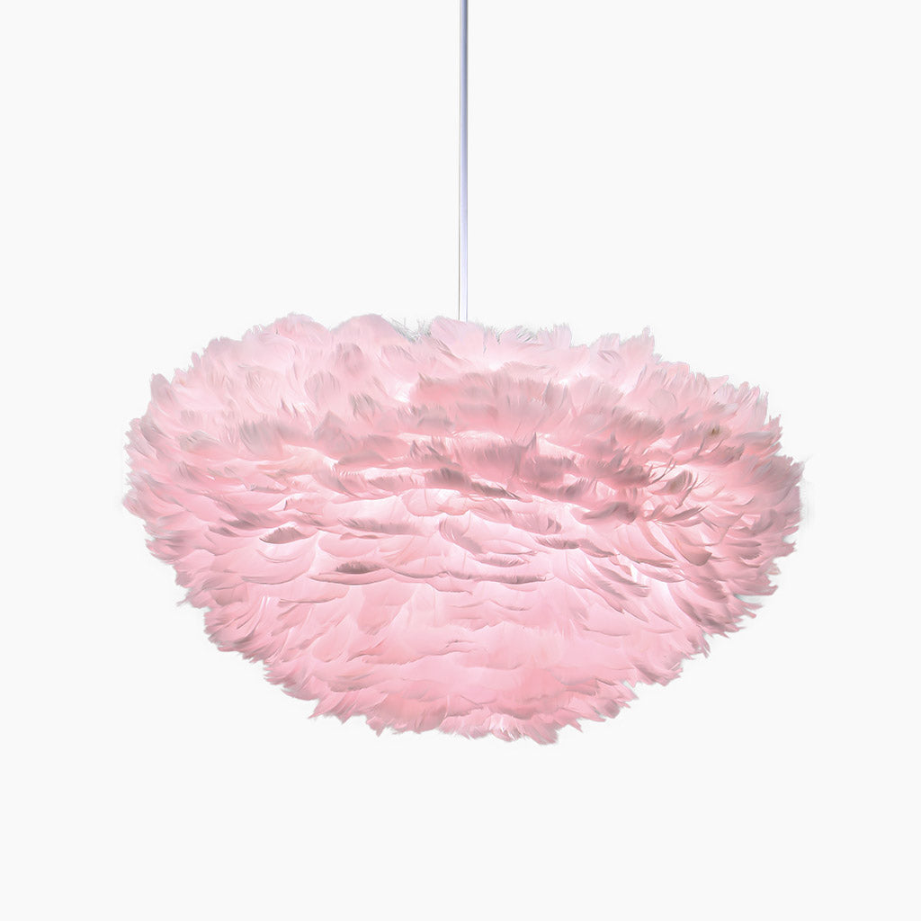 Suspension Lustre Luxe Plumes d'Oie Boule, 6 Couleurs