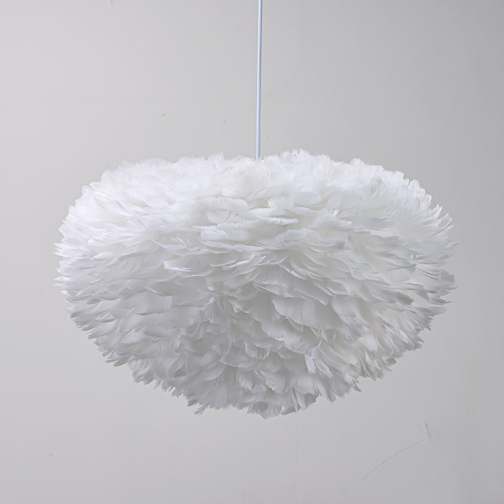 Suspension Lustre Luxe Plumes d'Oie Boule, 6 Couleurs
