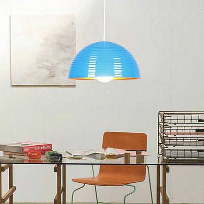 Suspension Potdeksel Dôme Métallique Minimaliste pour Cuisine/Salle à Manger, 6 Couleurs