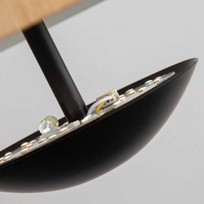 Suspension minimaliste de style japonais en forme de plat, tronc d'arbre et noir