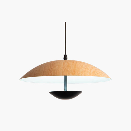 Suspension minimaliste de style japonais en forme de plat, tronc d'arbre et noir