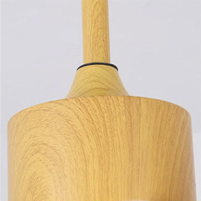 Ventilateur de plafond Lustre avec lumière, minimaliste, silencieux, en bois