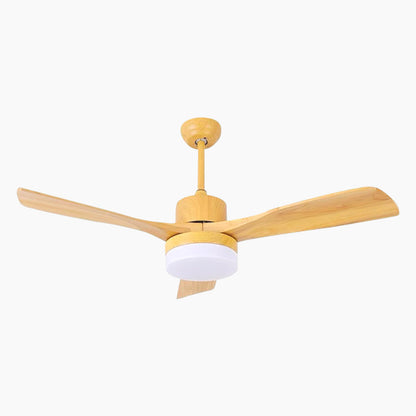 Ventilateur de plafond Lustre avec lumière, minimaliste, silencieux, en bois