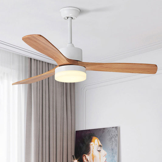 Ventilateur de plafond Lustre avec lumière, minimaliste, silencieux, en bois