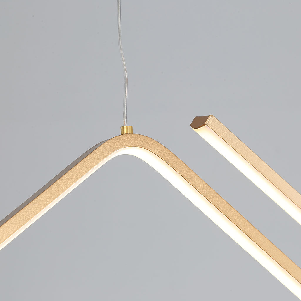 Suspension LED Moderne Réglable Dimmable Wave Line, Or