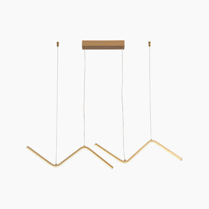 Suspension LED Moderne Réglable Dimmable Wave Line, Or
