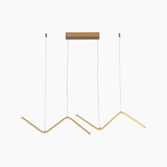 Suspension LED Moderne Réglable Dimmable Wave Line, Or