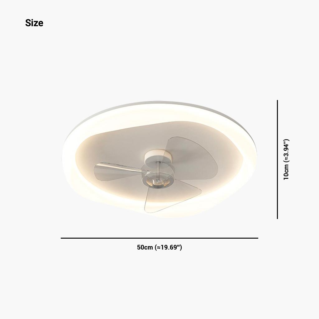 Ventilateur de plafond moderne avec lumière et télécommande, blanc/3 pales