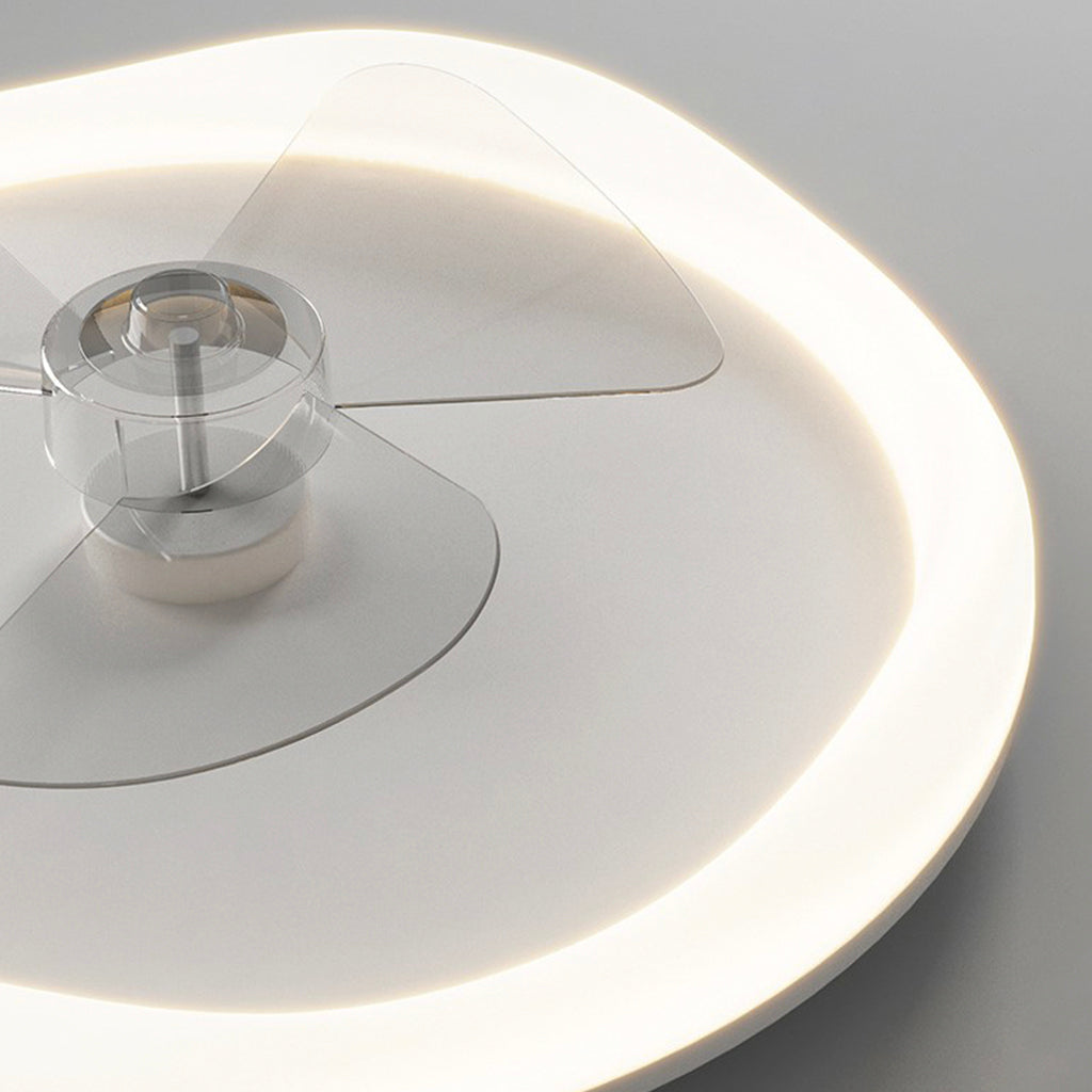 Ventilateur de plafond moderne avec lumière et télécommande, blanc/3 pales