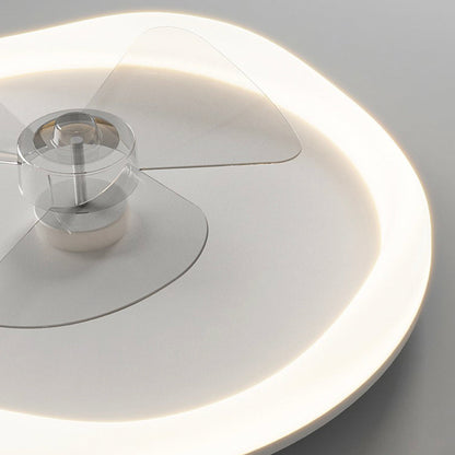 Ventilateur de plafond moderne avec lumière et télécommande, blanc/3 pales