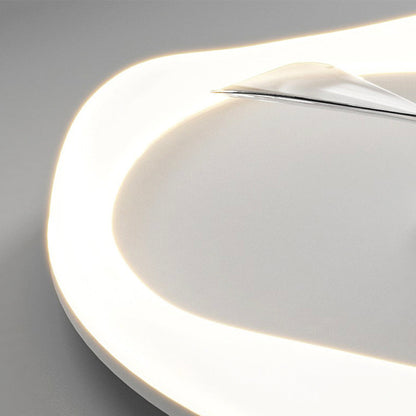 Ventilateur de plafond moderne avec lumière et télécommande, blanc/3 pales