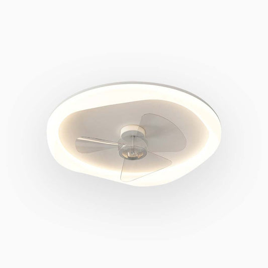 Ventilateur de plafond moderne avec lumière et télécommande, blanc/3 pales