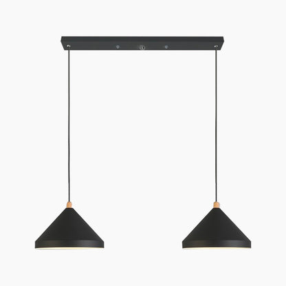 Suspension Cone String Moderne pour salle à manger/restaurant, noir/blanc