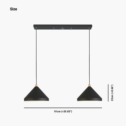Suspension Cone String Moderne pour salle à manger/restaurant, noir/blanc