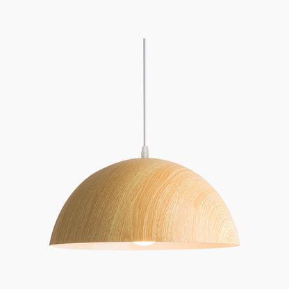 Suspension Moderne Japonaise en Forme de Dôme, Effet Bois