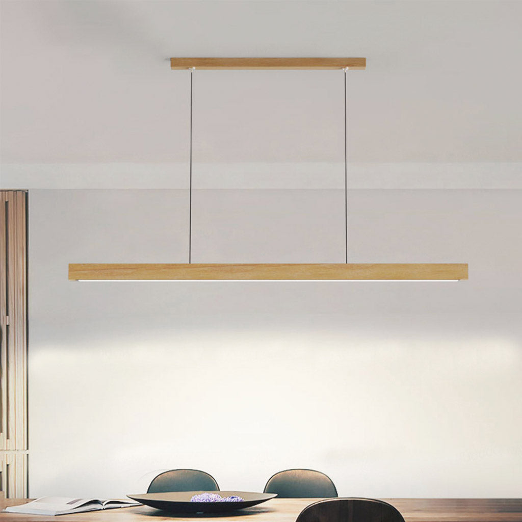 Suspension Moderne Minimaliste Linéaire, Bois