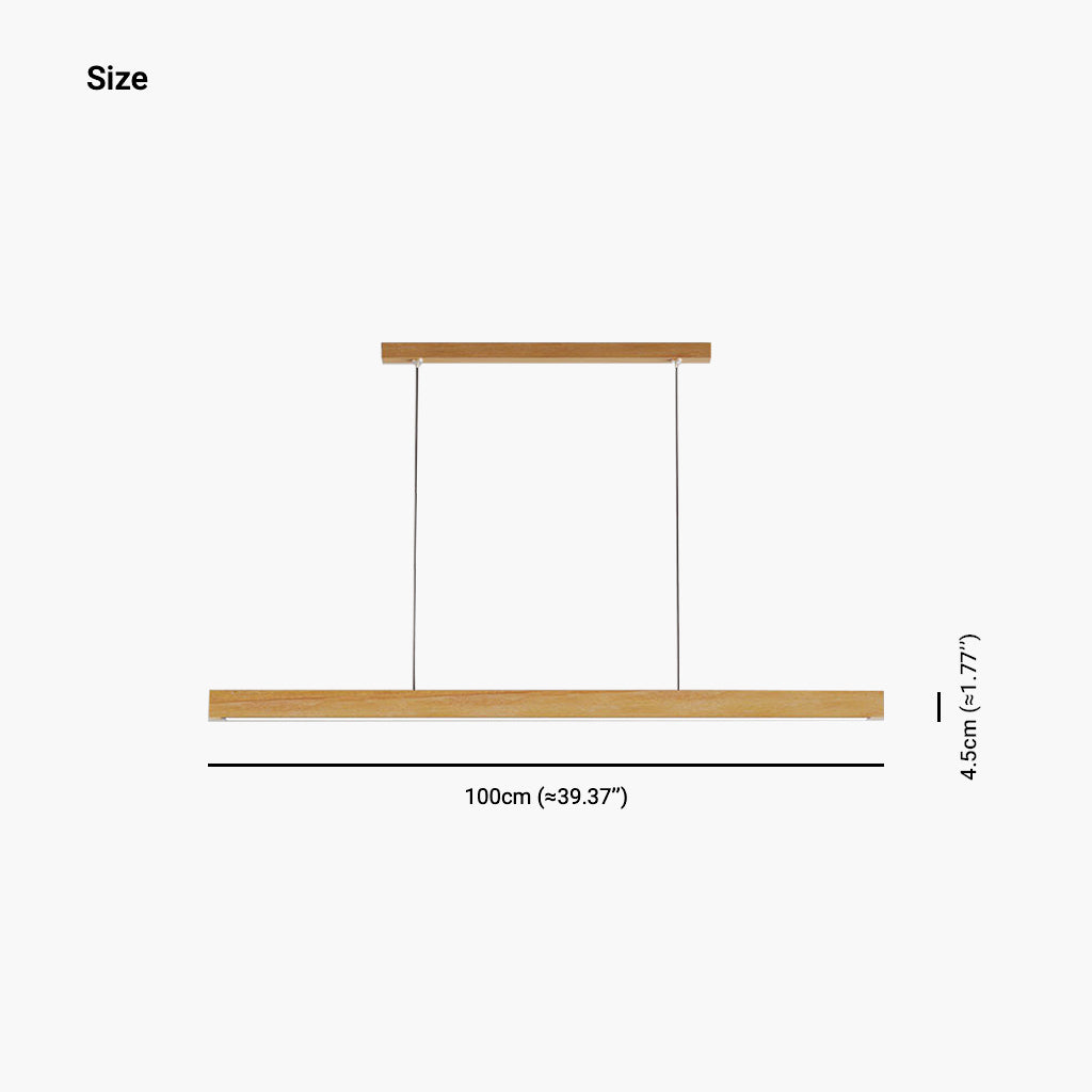 Suspension Moderne Minimaliste Linéaire, Bois