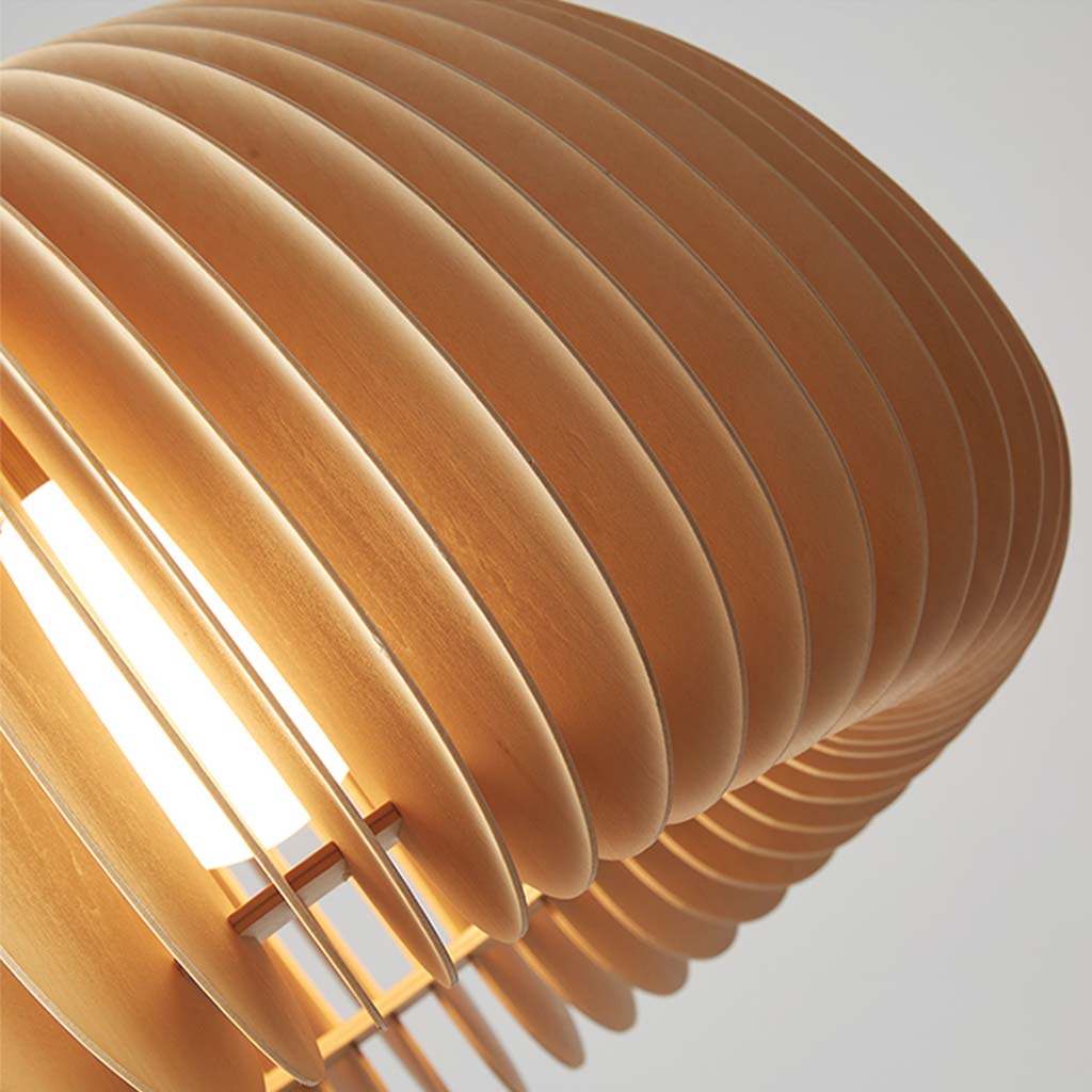 Suspension moderne scandinave japonaise en forme de citrouille pour salle à manger, bois
