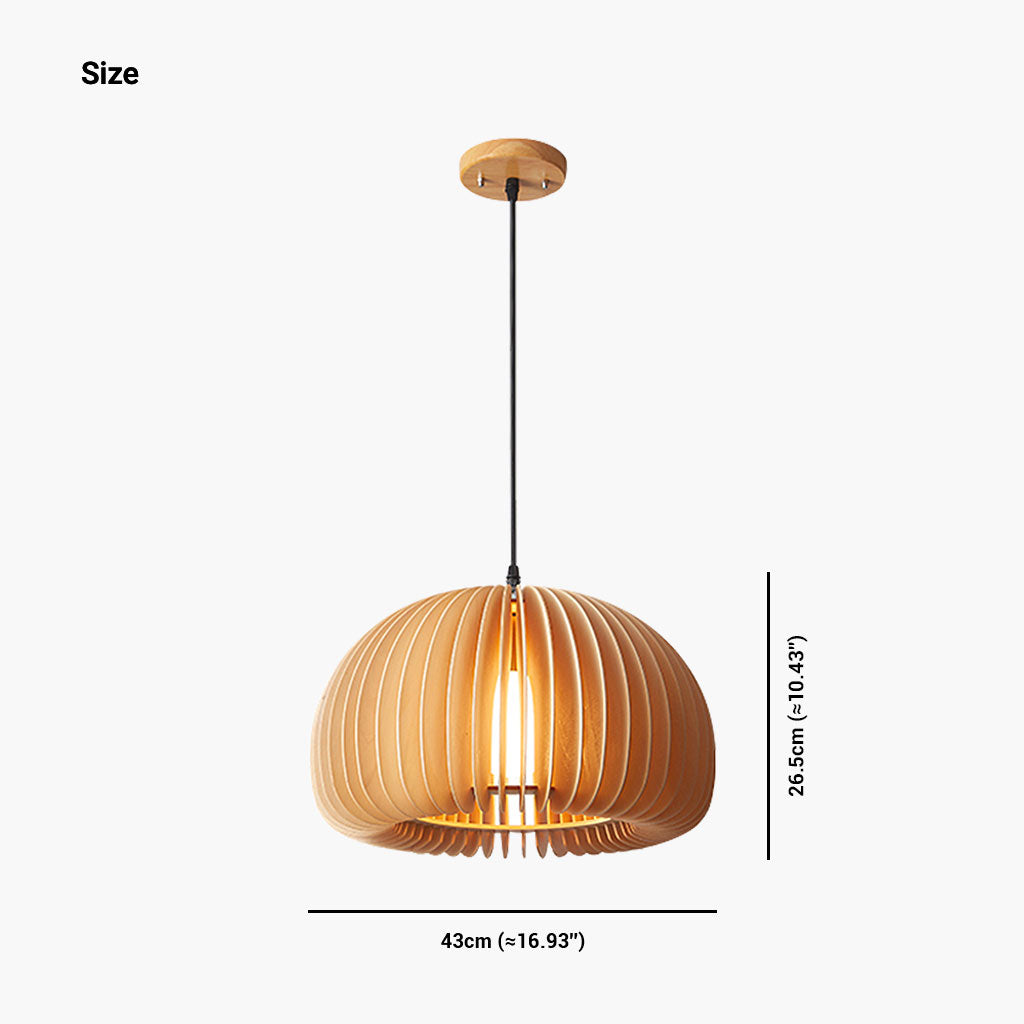 Suspension moderne scandinave japonaise en forme de citrouille pour salle à manger, bois