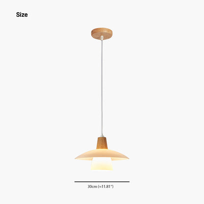 Suspension Nordic UFO, bois et verre