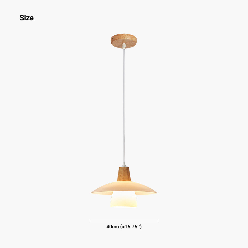 Suspension Nordic UFO, bois et verre