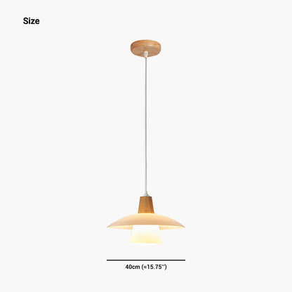 Suspension Nordic UFO, bois et verre