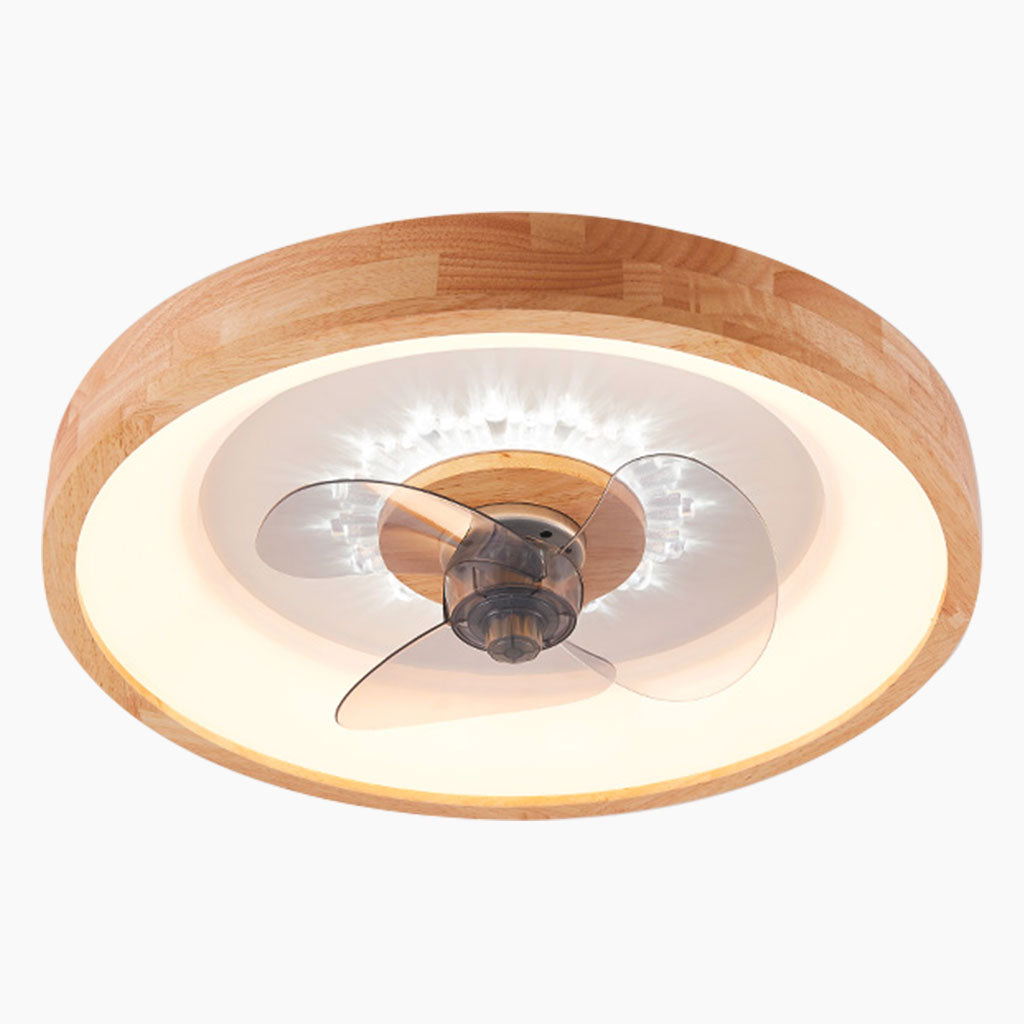 Ventilateur de plafond lampe Fandelier Nordic 3 pales encastré pour chambre, bois et acrylique