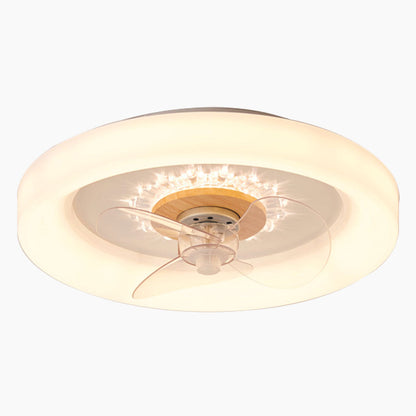 Ventilateur de plafond lampe Fandelier Nordic 3 pales encastré pour chambre, bois et acrylique
