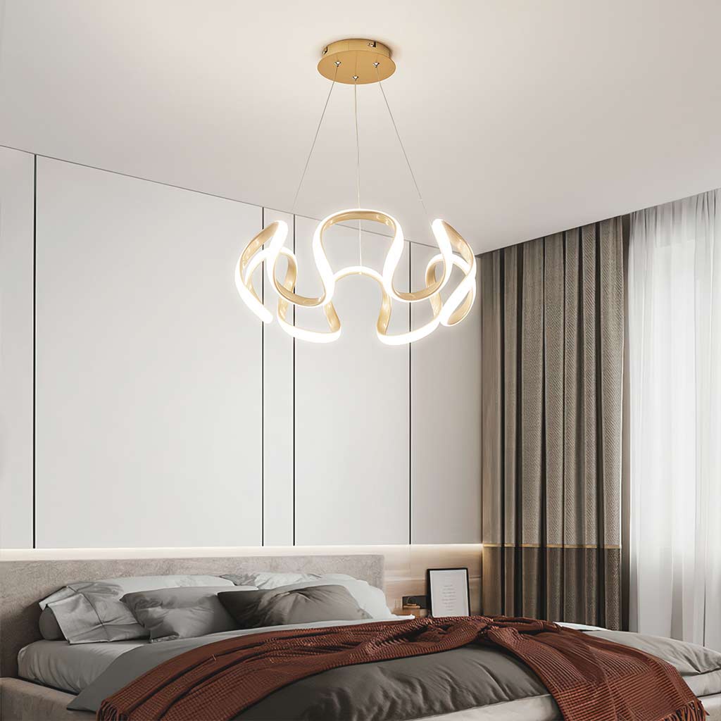 Suspension LED Nouveauté Ronde, Aluminium/Or