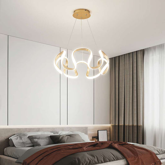 Suspension LED Nouveauté Ronde, Aluminium/Or