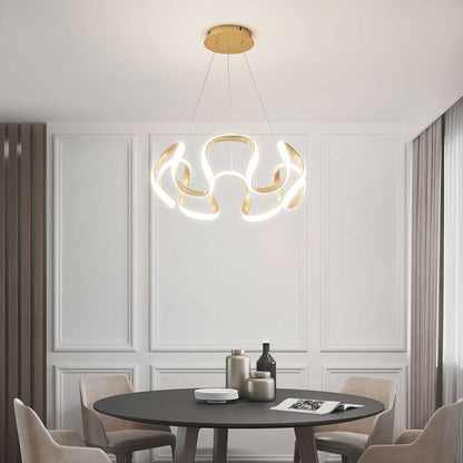 Suspension LED Nouveauté Ronde, Aluminium/Or