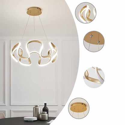 Suspension LED Nouveauté Ronde, Aluminium/Or