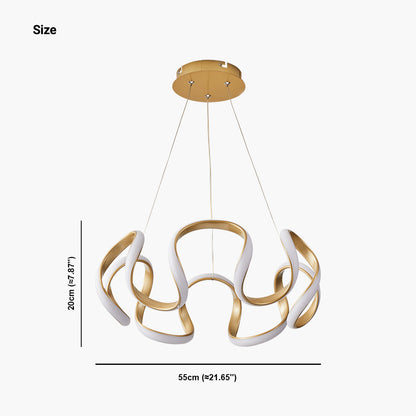 Suspension LED Nouveauté Ronde, Aluminium/Or