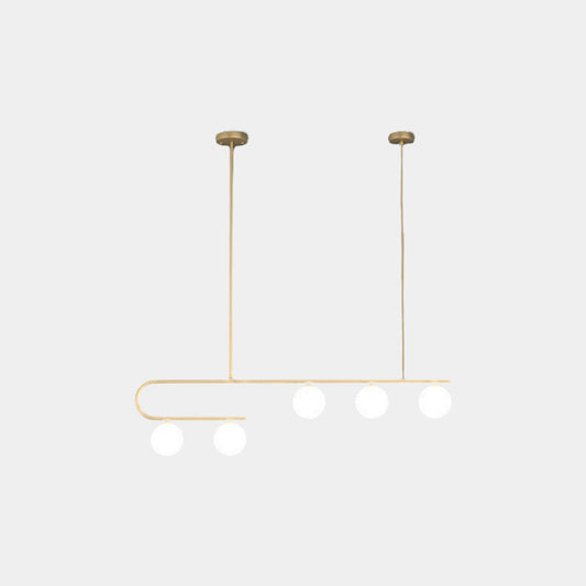Suspension lustre en verre et cuivre nordique