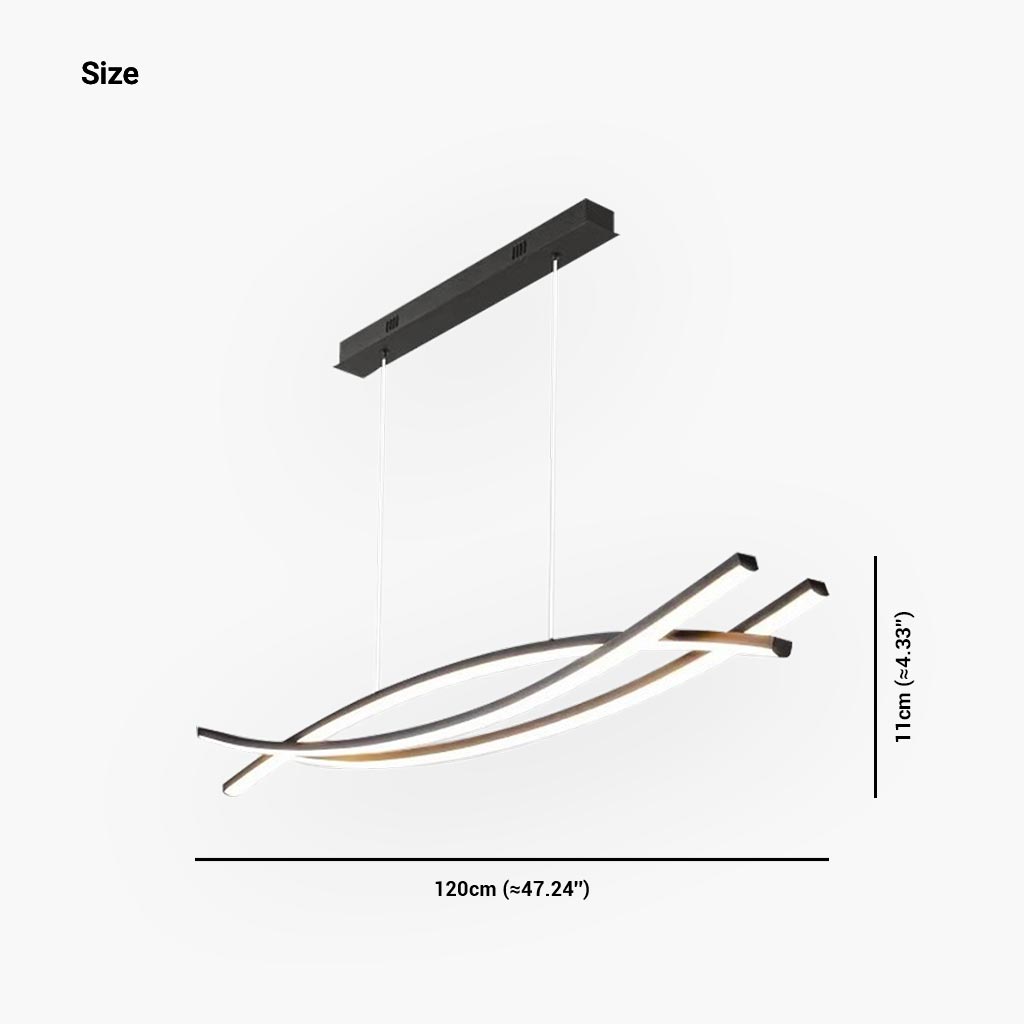 Suspension Luminaire Scandinave Minimaliste Trois Barres Dimmer LED, Noir