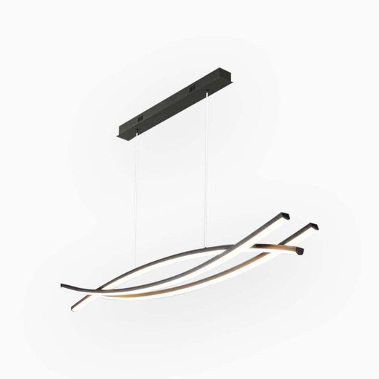 Suspension Luminaire Scandinave Minimaliste Trois Barres Dimmer LED, Noir