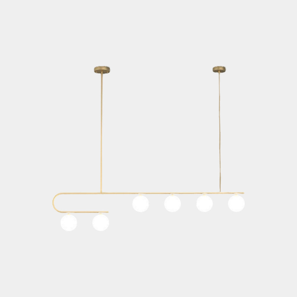 Suspension lustre en verre et cuivre nordique