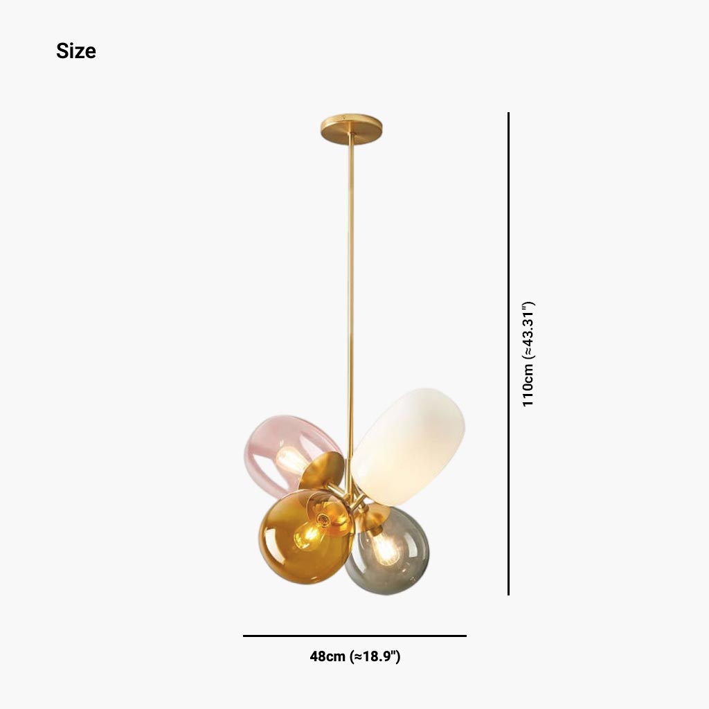 Suspension en verre coloré en forme de ballon, créative et nordique