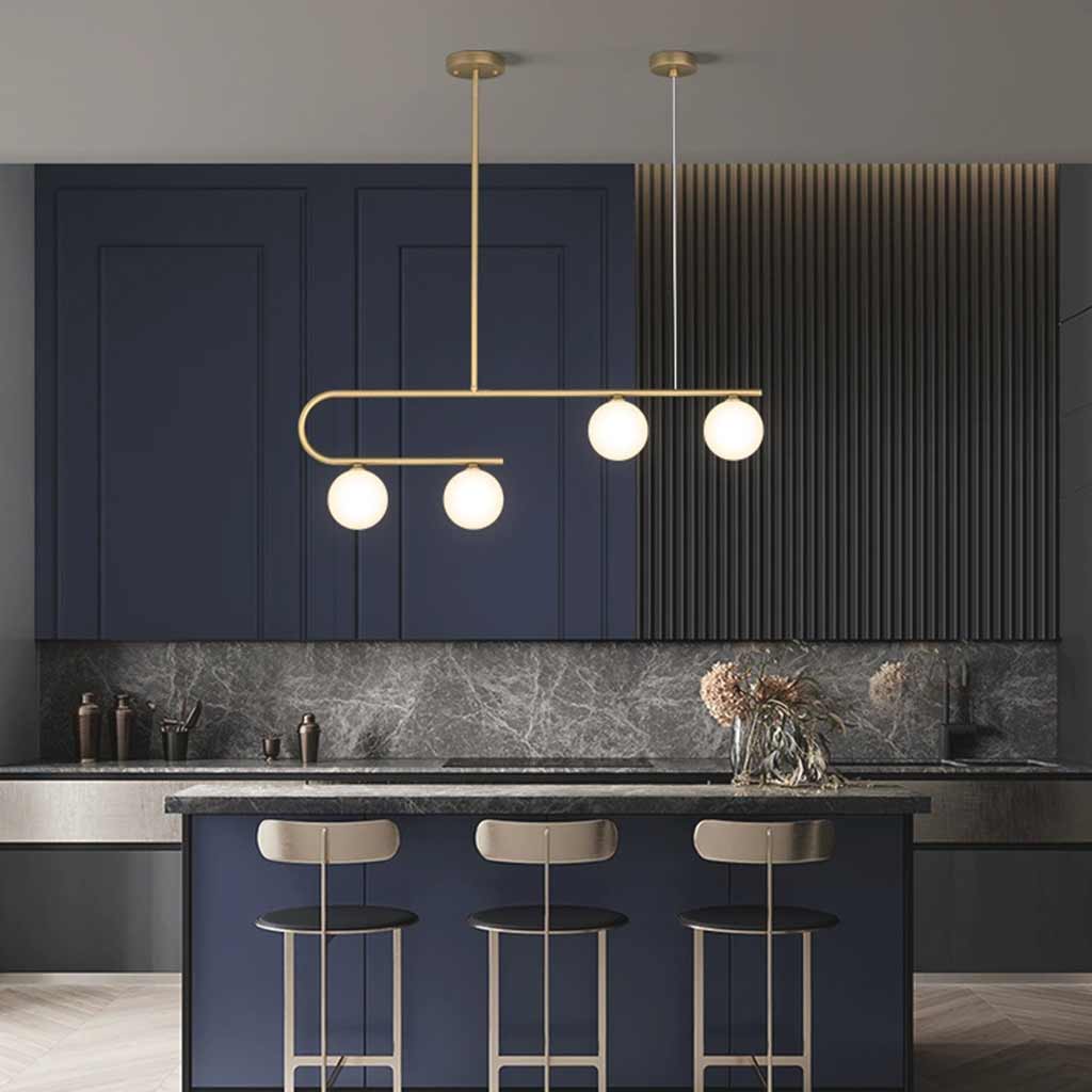 Suspension lustre en verre et cuivre nordique