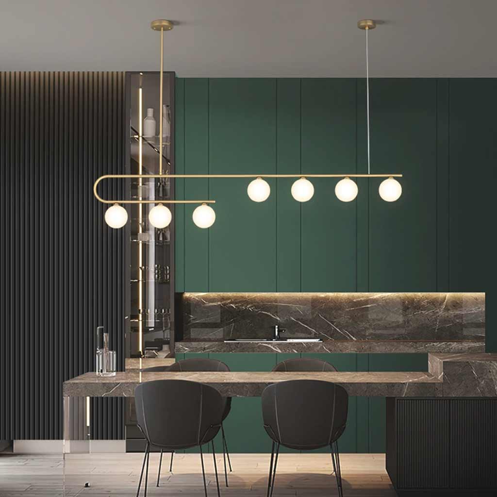 Suspension lustre en verre et cuivre nordique