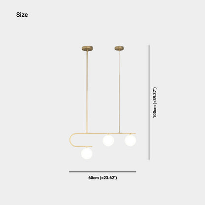 Suspension lustre en verre et cuivre nordique