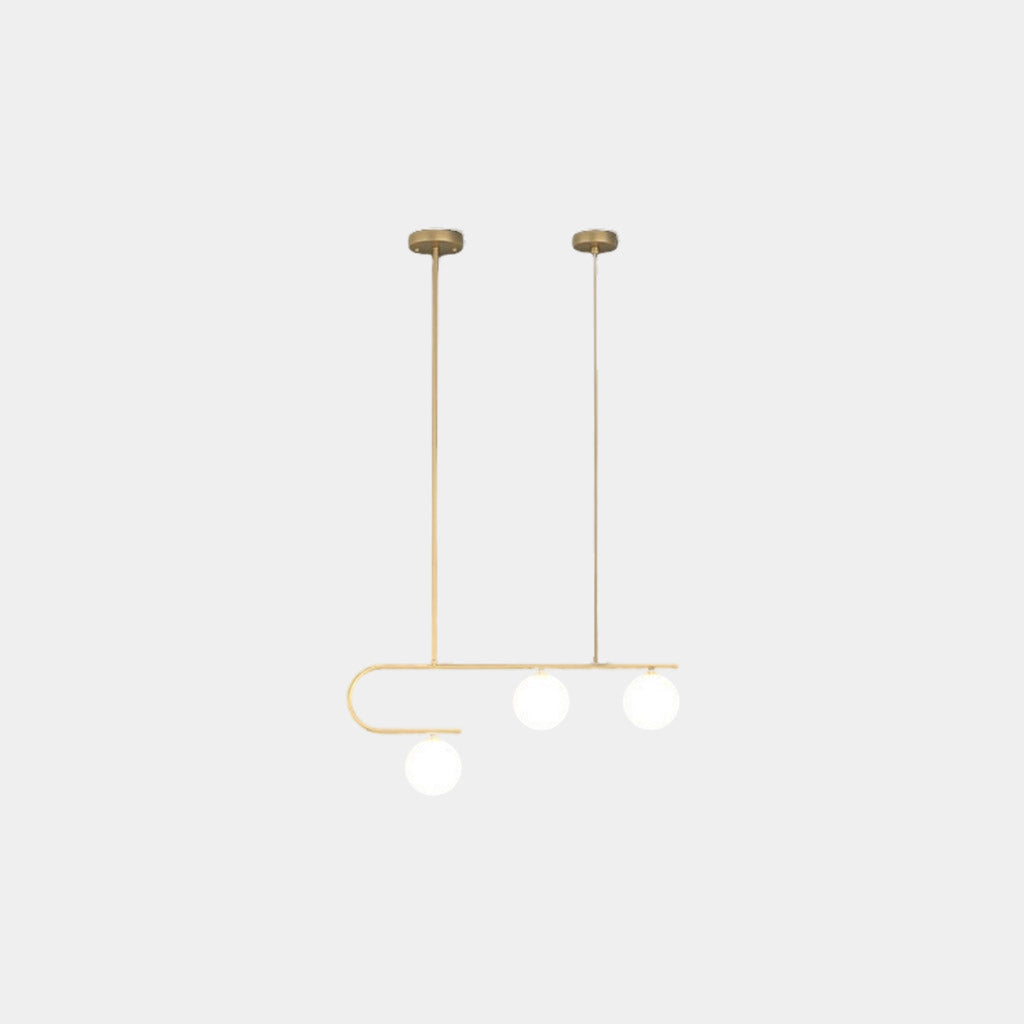 Suspension lustre en verre et cuivre nordique