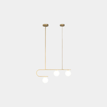 Suspension lustre en verre et cuivre nordique