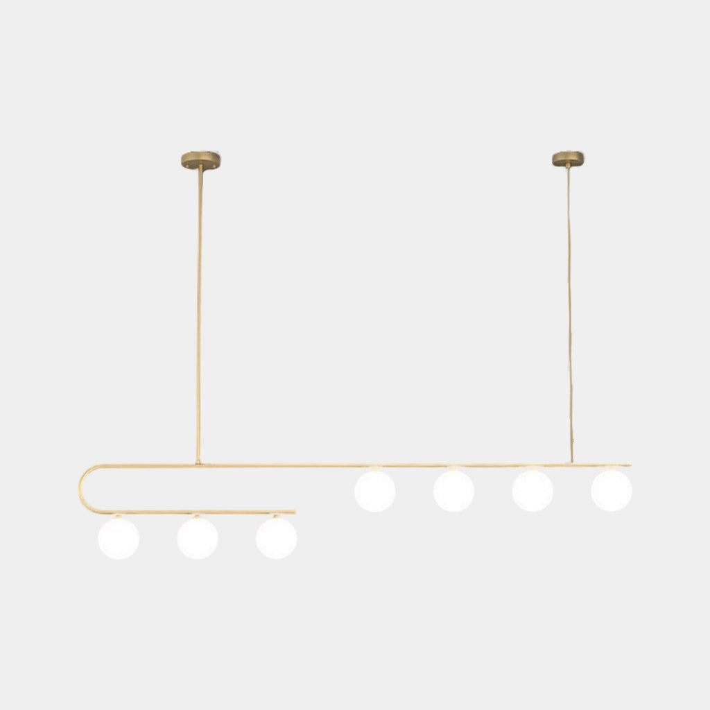 Suspension lustre en verre et cuivre nordique