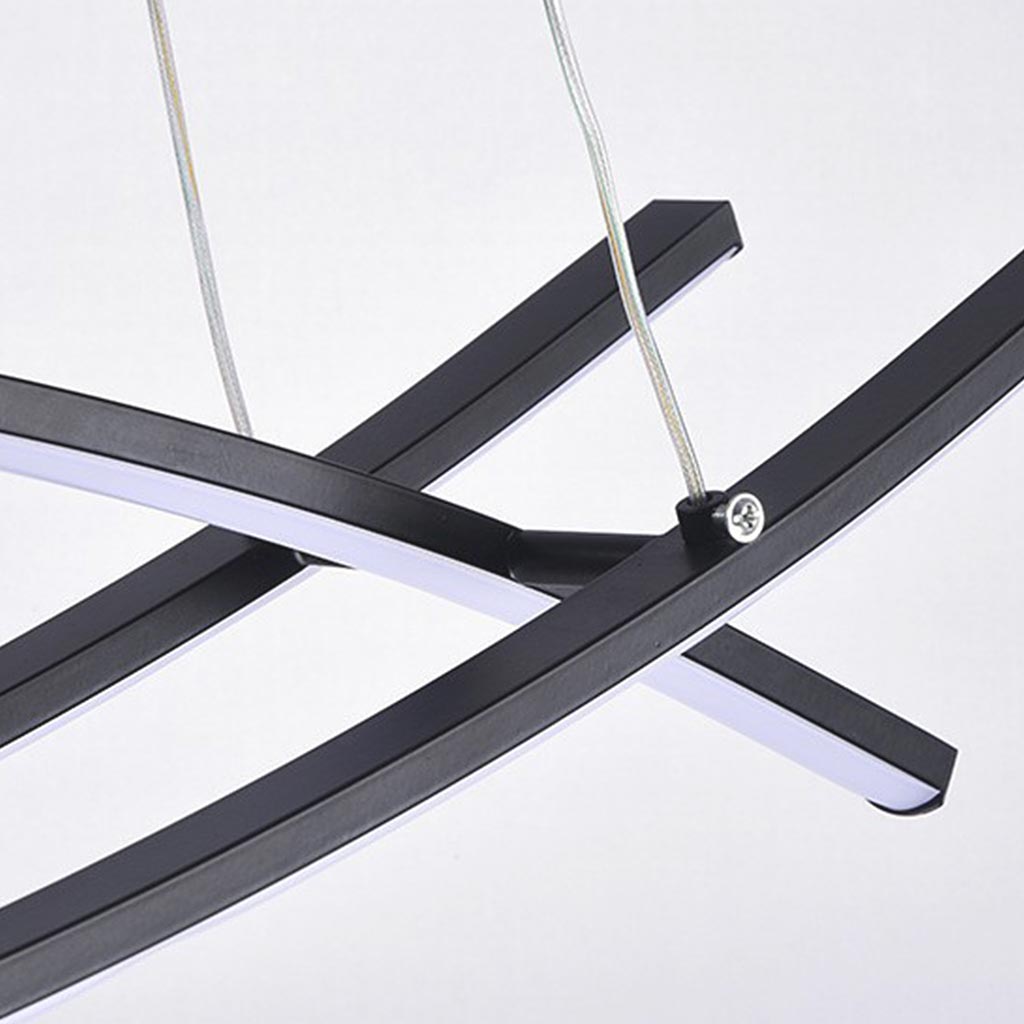 Suspension Luminaire Scandinave Minimaliste Trois Barres Dimmer LED, Noir